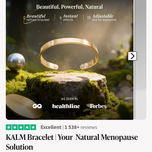 Kalm Bracelet Your Natural Menopause Solution gold magnets bangle - Picture 6 of 10